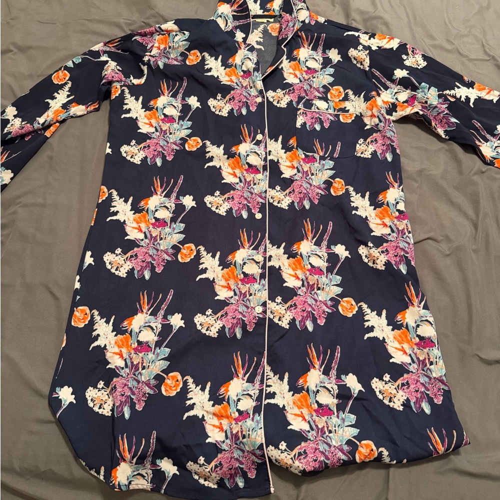 Floral Navy Women's Night Gown